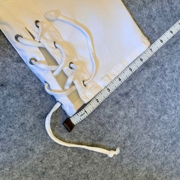 FRAME DENIM LE HIGH STRAIGHT Laced Ankle Jeans in Blanc Size 29 - Picture 10 of 10